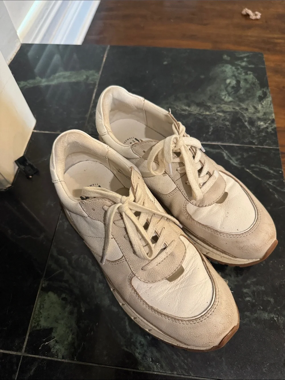 Madewell MWL Casual Women's Cream Lace-Up Sneakers great quality good condition